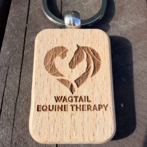 Engraved Wagtail Wooden Keyring
